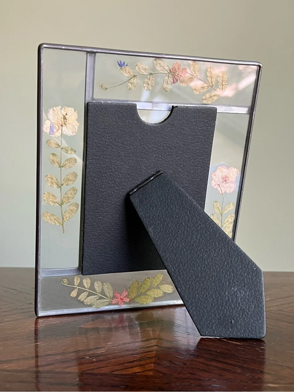 Vintage Pressed Flower Photo Frame, Real Floral Picture Frame, Cottagecore Decor